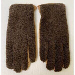 Antonino Collection Mens Brown Sherpa Look Fleece Winter Gloves Lined NEW